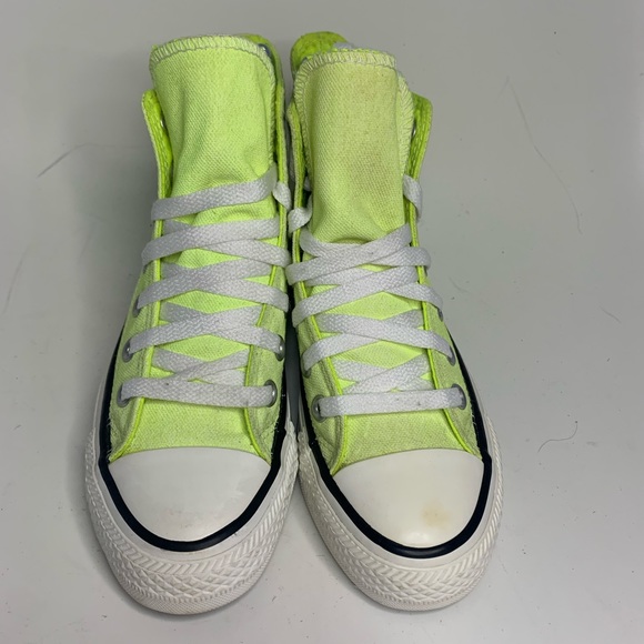 CONVERSE Chuck Taylor All Star Seasonal Neon Yellow High Top sneakers Sz 5 - Picture 7 of 12